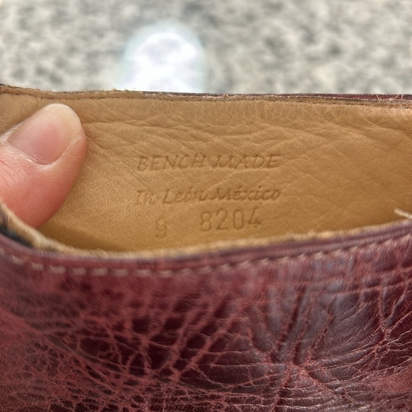 Bed Stu Onset Bootie Womens Size 9 Burgundy Leather Open Toe Block Heel Rustic - Picture 7 of 10